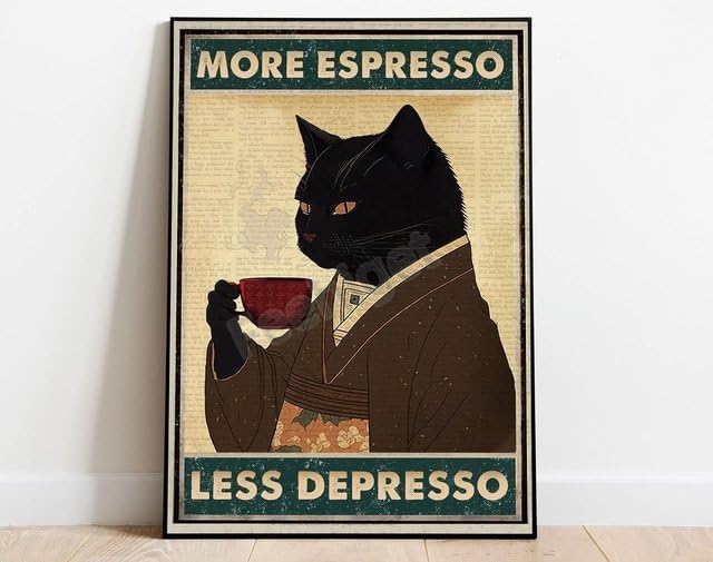 Coffee Tea Poster - Affiche en métal rétro « Plus