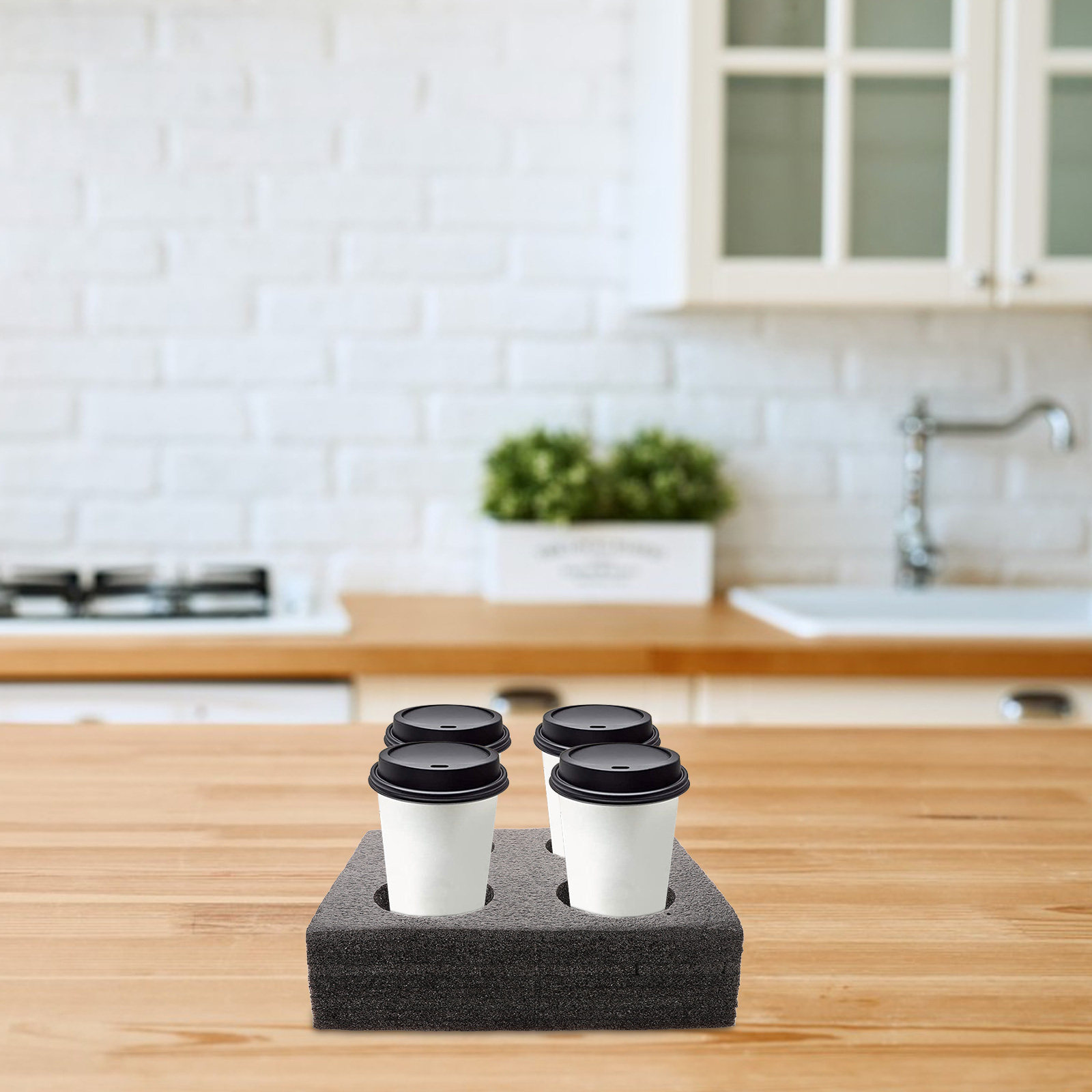 Coffee Tea Cups - Support multi-fentes pour 4 boissons à