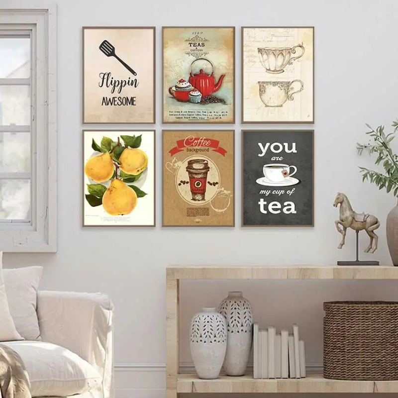Coffee Tea Poster - Affiches et impressions sur toile vintage