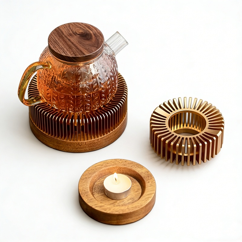 Coffee Tea Stand - Réchaud à bougie en alliage d'aluminium