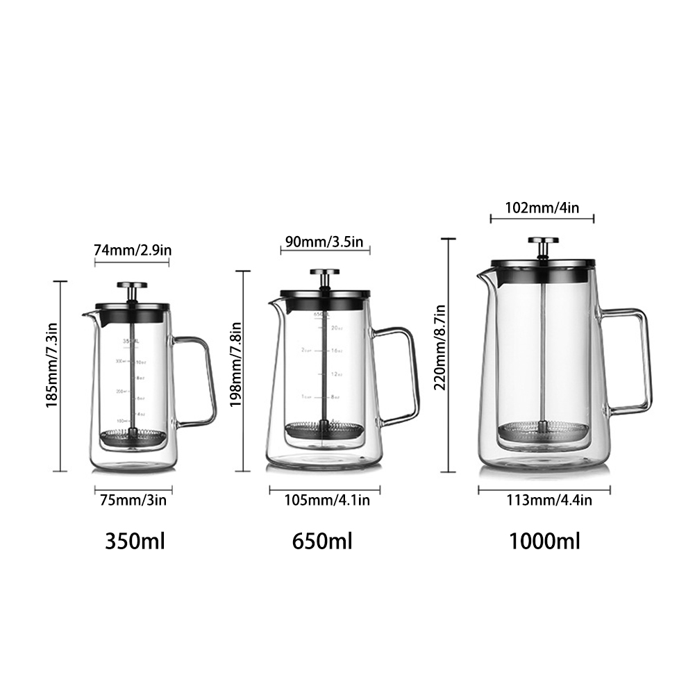 Pot à presse française Double  - Coffee Tea Pots avis et prix