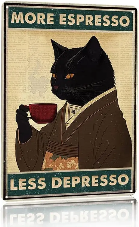 Affiche murale vintage en méta - Coffee Tea Poster avis et prix