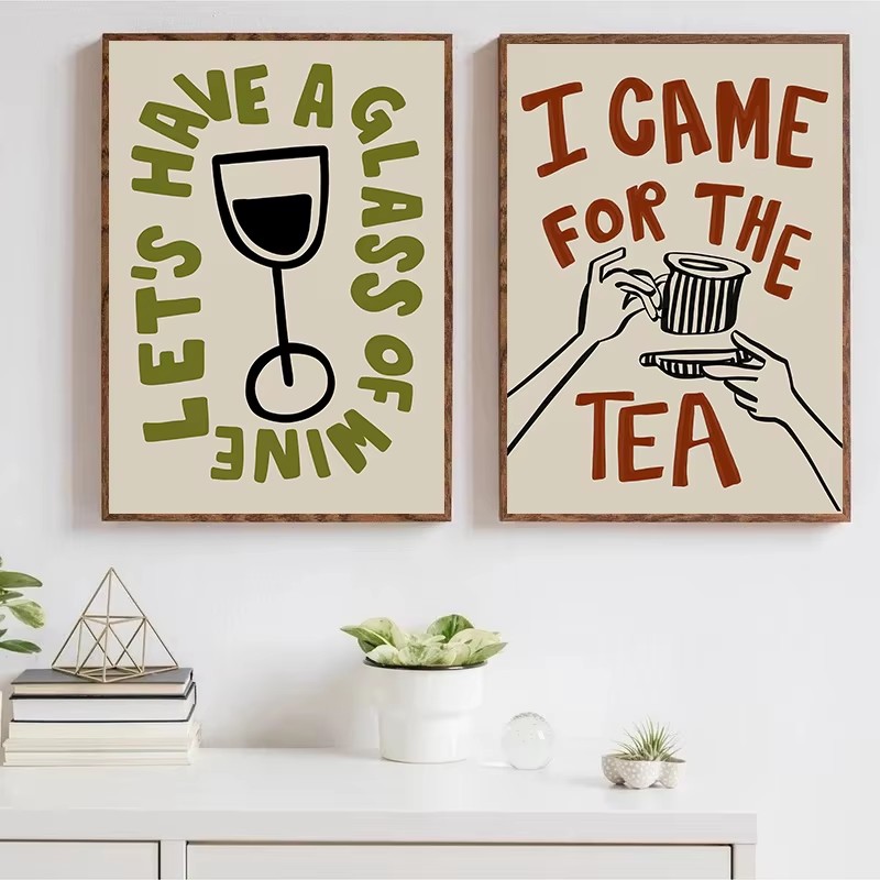 Café abstrait thé de l'après-m - Coffee Tea Poster avis et prix